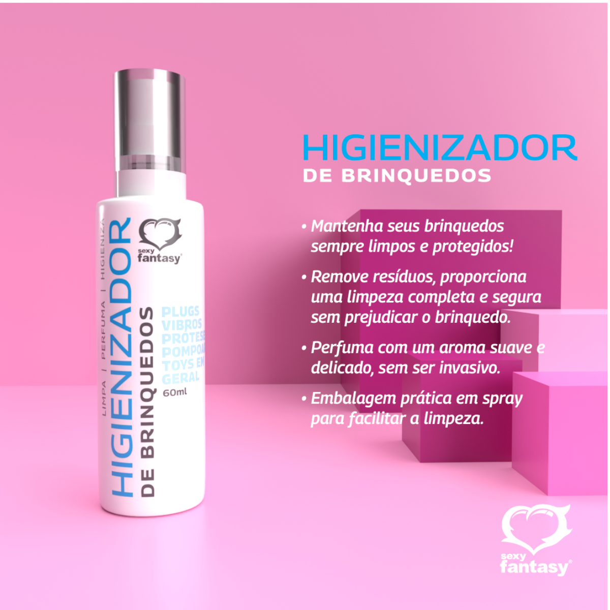 Higienizador de Brinquedos Eroticos 60ml - Sexy Fantasy