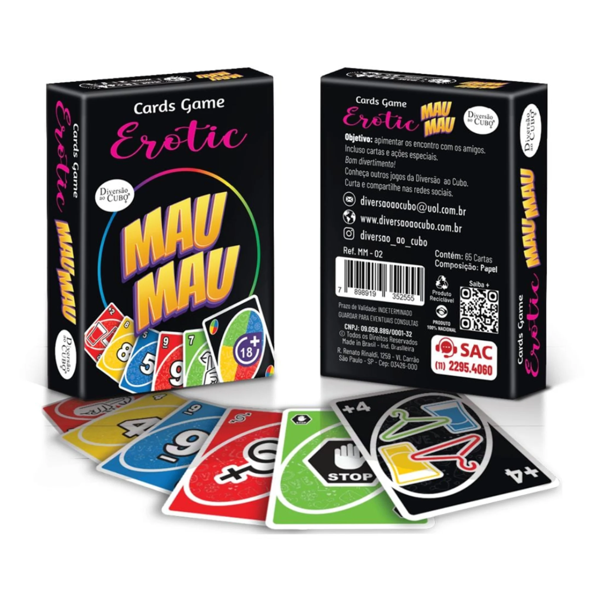 Jogo de Carta Mau Mau Card Game Erotcio - Diversão ao Cubo