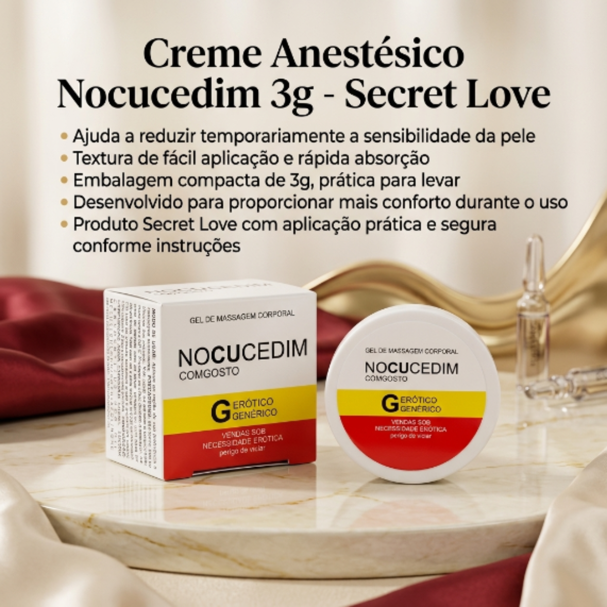 Creme Anestesico Nocucedim 3g - Secret Love