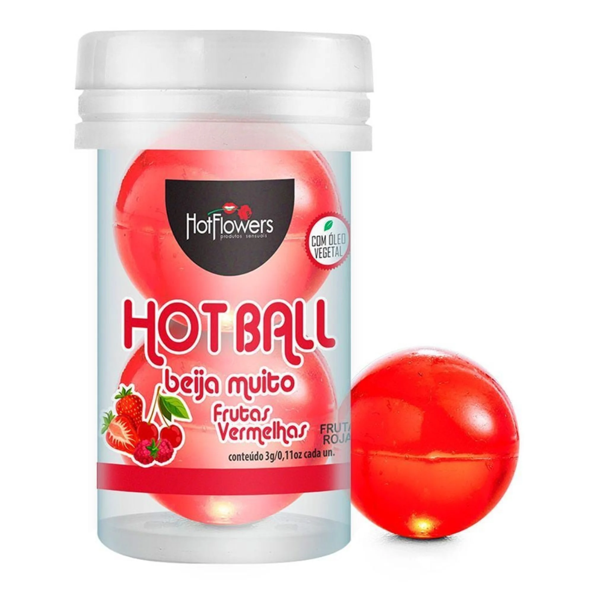Hot Ball Beija Muito 2un - Hot Flowers sabor: frutas vermelhas