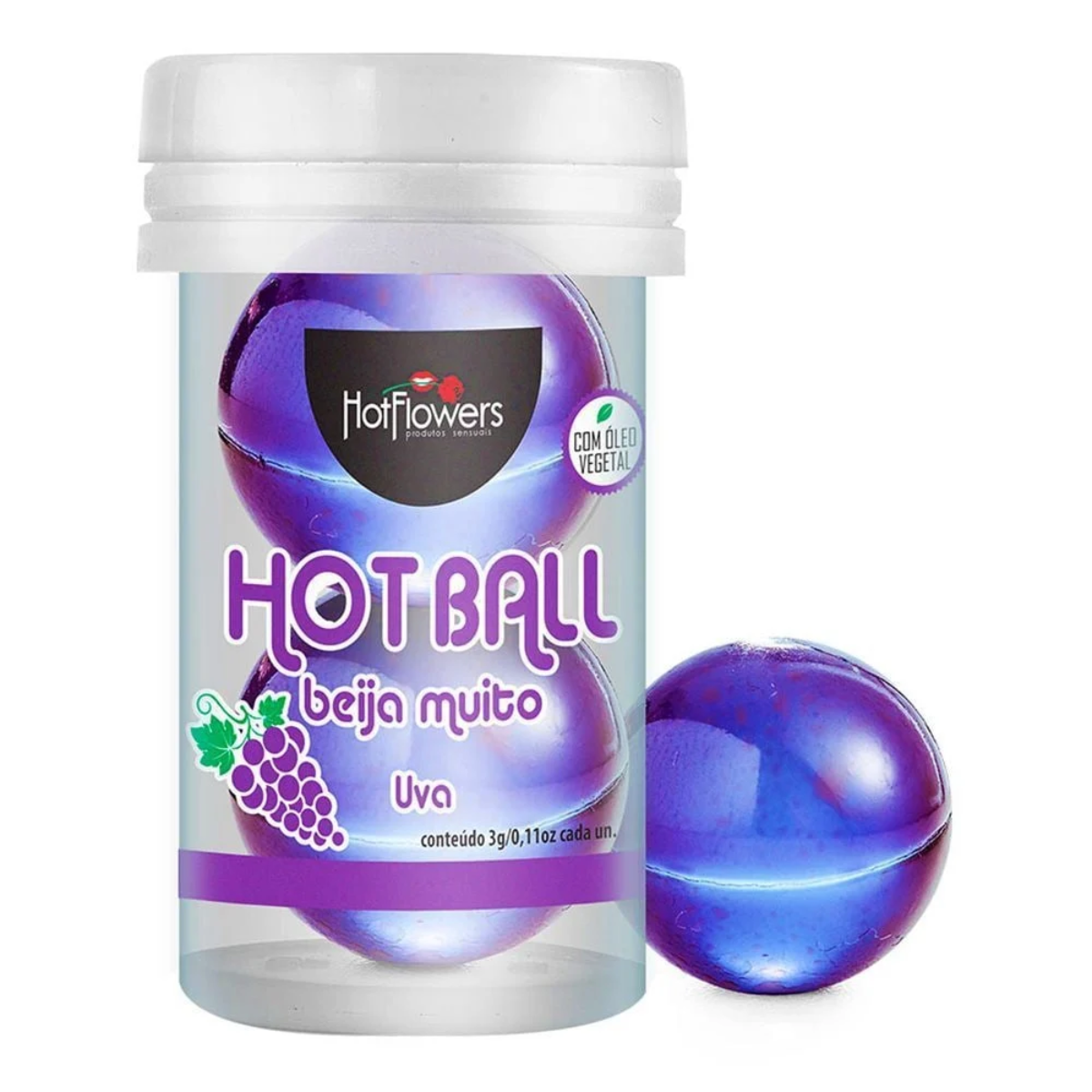 Hot Ball Beija Muito 2un - Hot Flowers sabor: uva