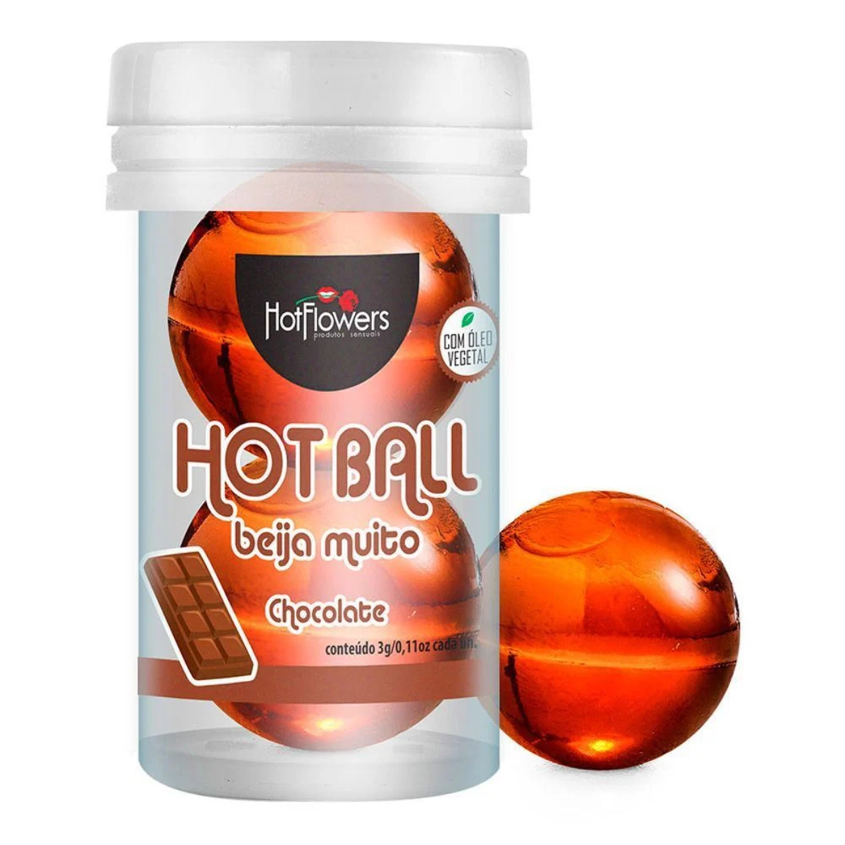 Hot Ball Beija Muito 2un - Hot Flowers sabor: chocolate