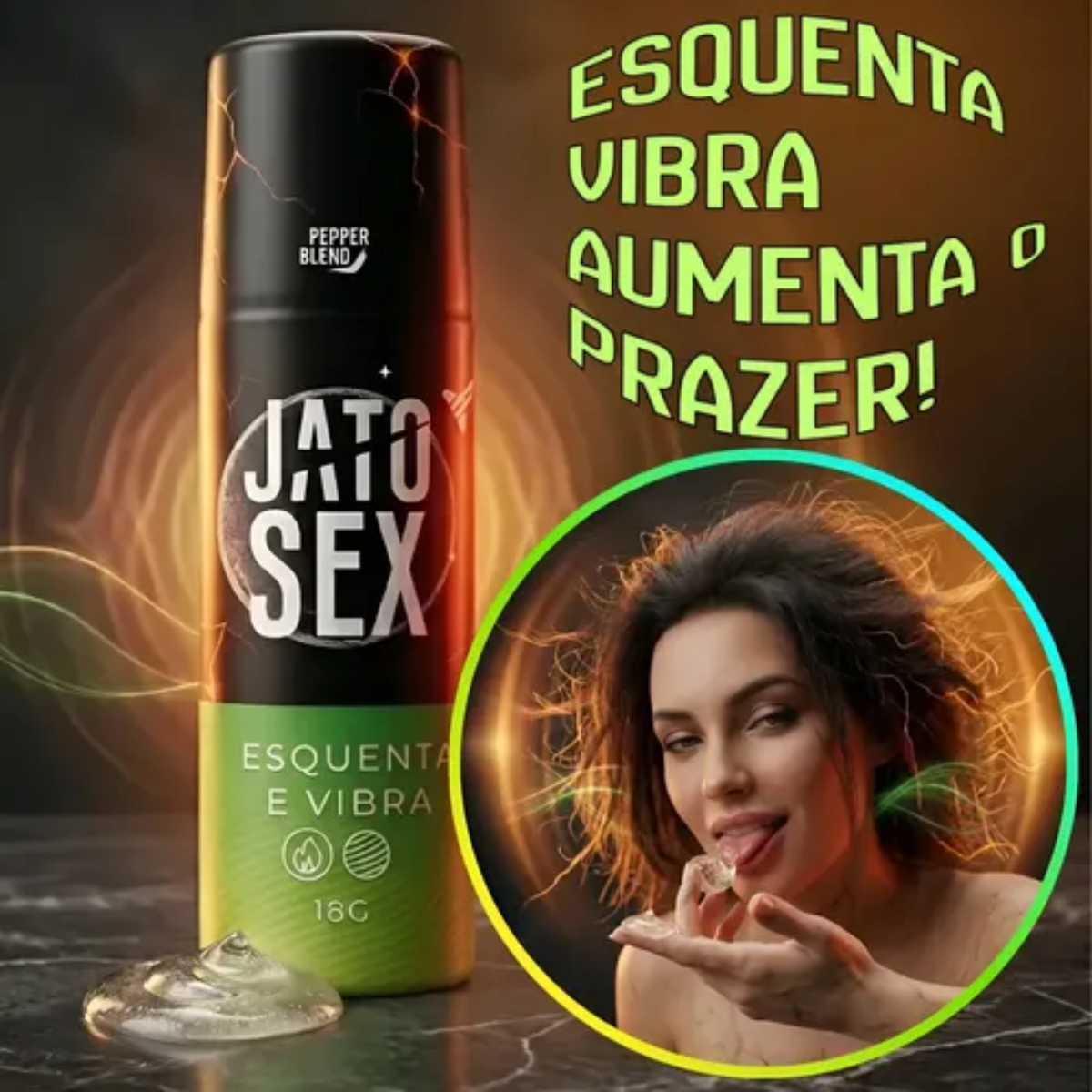 Gel Excitante Esquenta E Vibra Jato Sex 18ml - Pepper Blend