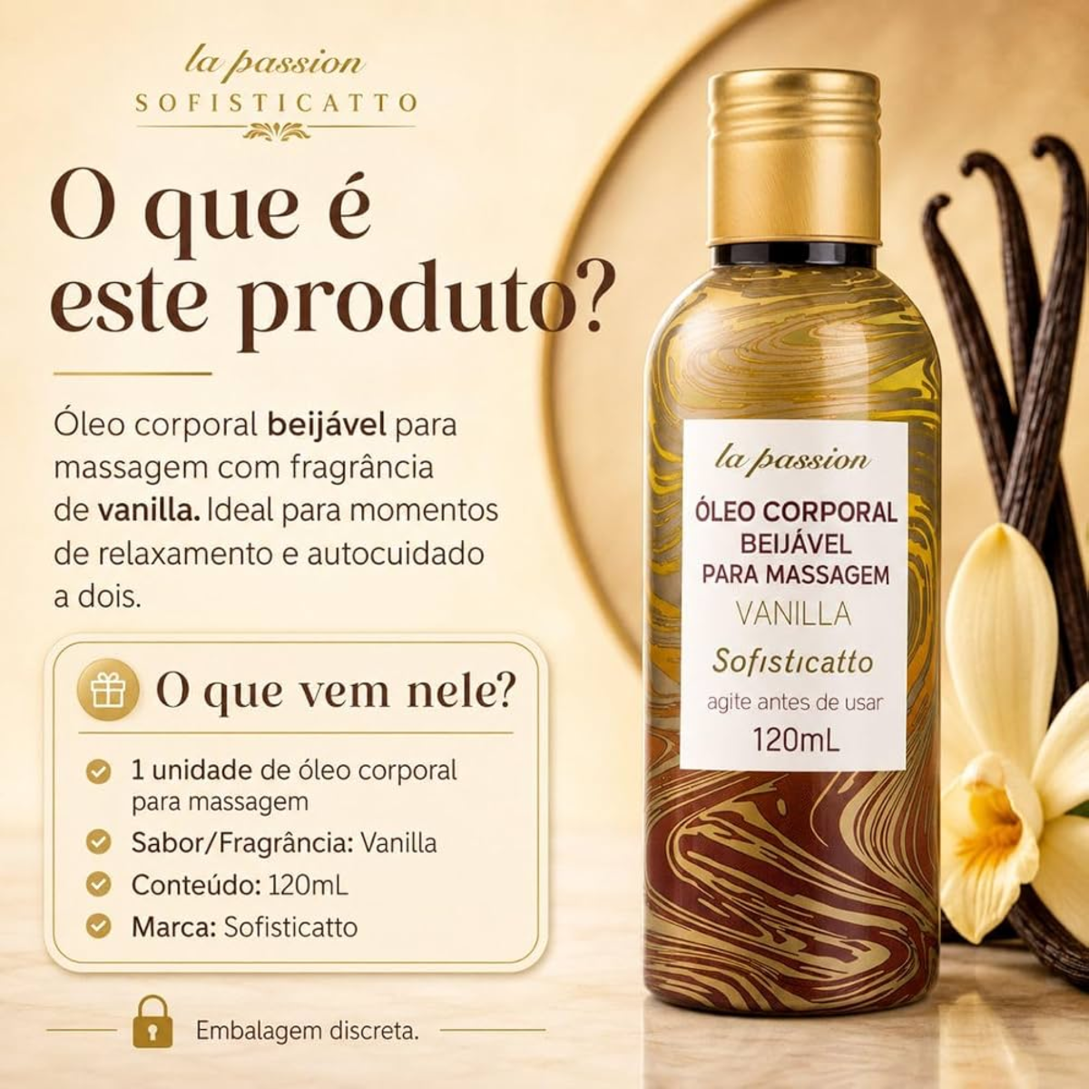 Oleo de Massagem Beijavel 120 ml - Sofisticatto