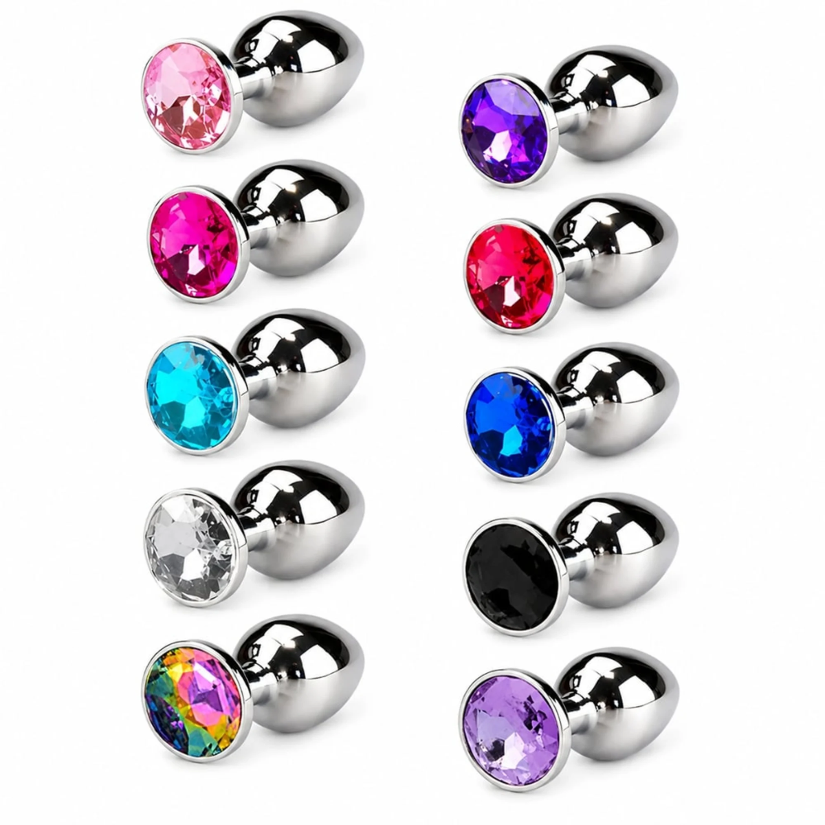 Plug Anal de Metal Com Pedra Tamanho P - Colors