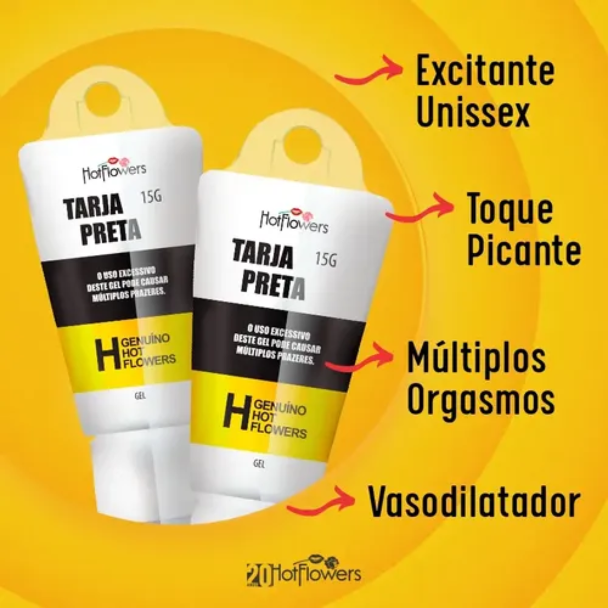 Gel Excitante Tarja Preta 15g - Hot Flowers