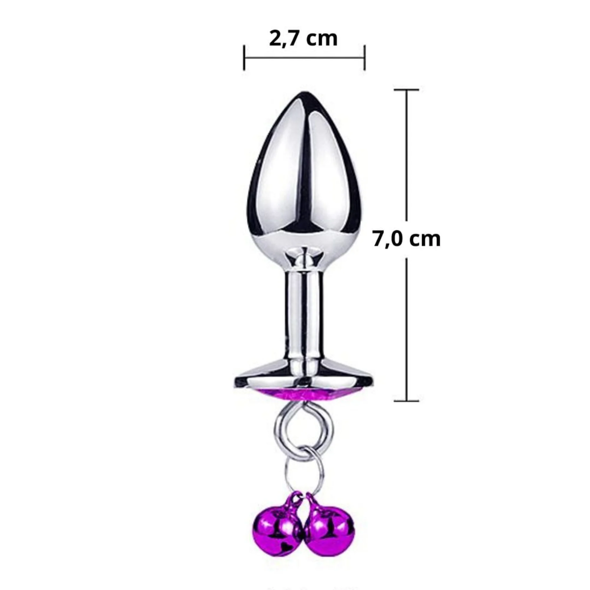 Plug Anal Metal Pequeno Com Sino E Pedra Vermelho - Vibe Toys