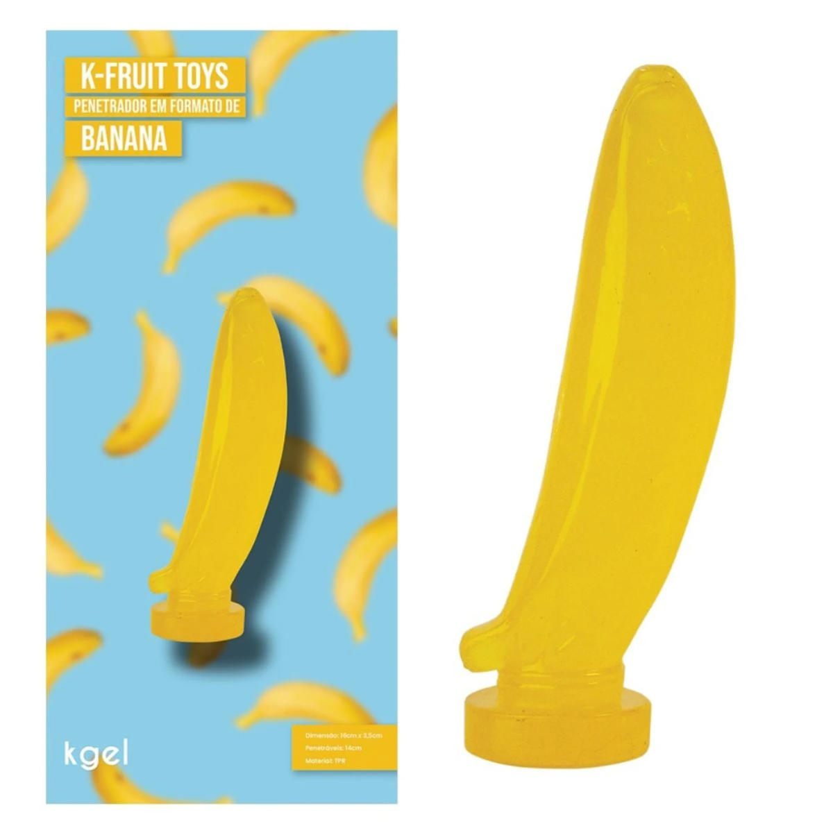 Prótese Em Formato De Banana K-fruit Toys 16 X 3,5cm - Kgel