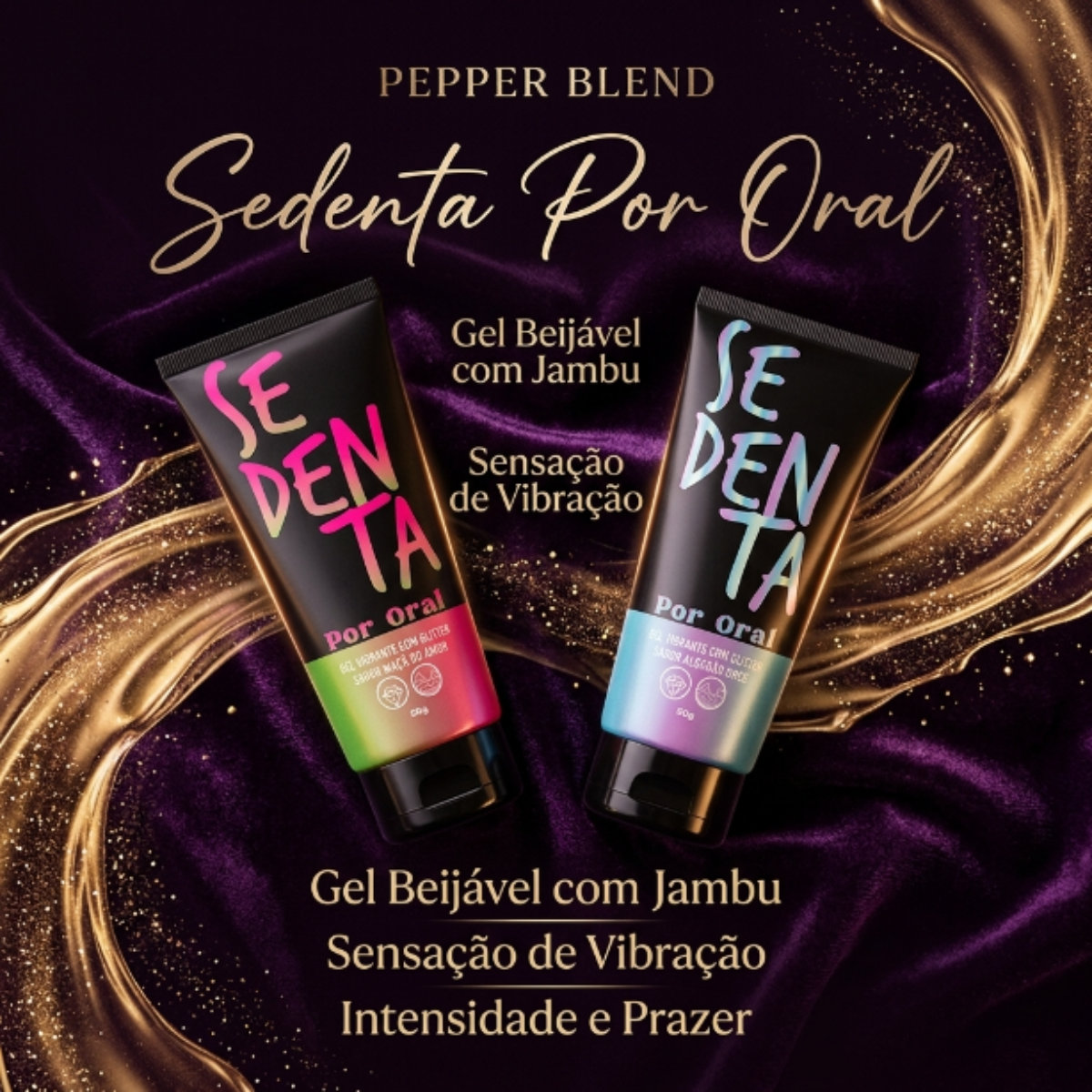 Gel Vibrante Com Glitter Sedenta Por Oral 50g - Pepper Blend
