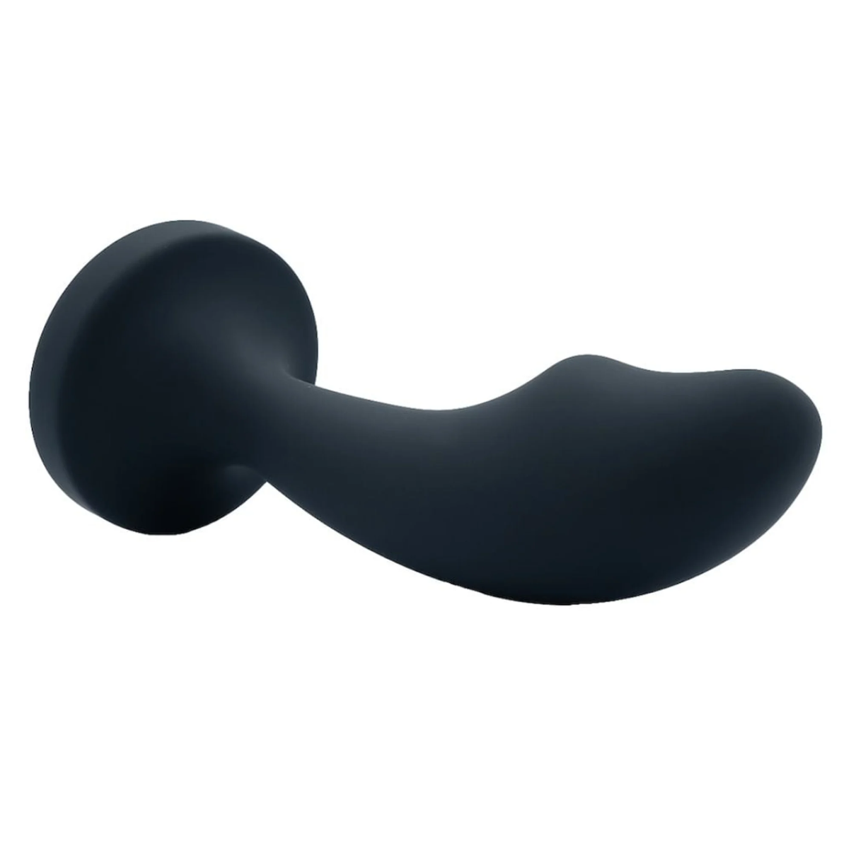 Plug Anal Curvado Em Silicone Tamanho P Com Pedra Na Base - Vibe Toys