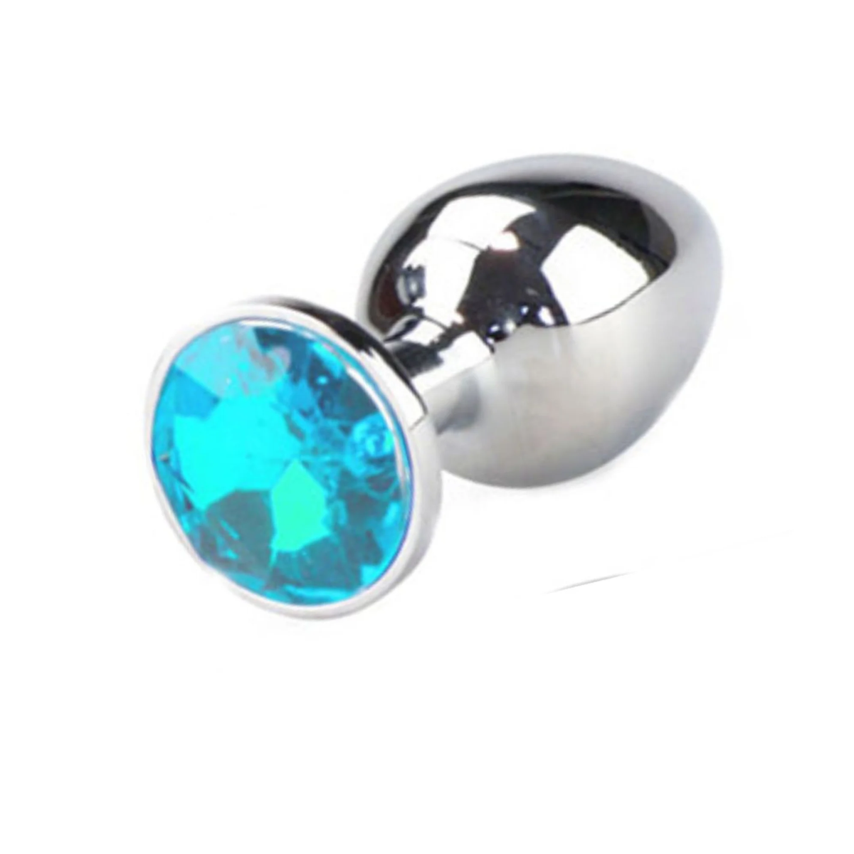 Plug Anal de Metal Com Pedra Tamanho P - Colors Cor: Azul Claro