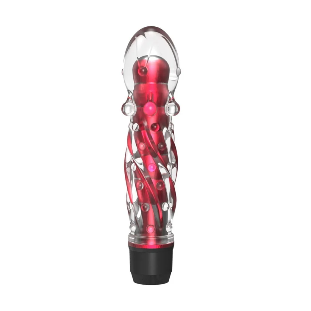 Vibrador Translúcido Com Esferas Estimuladoras - Vibe Toys cor: vermelho