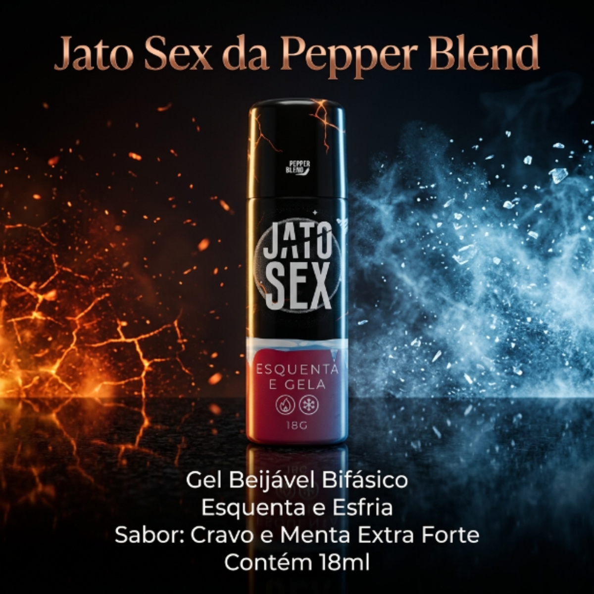 Gel Excitante Esquenta Esfria Bifásico Jato Sex 18ml - Pepper Blend