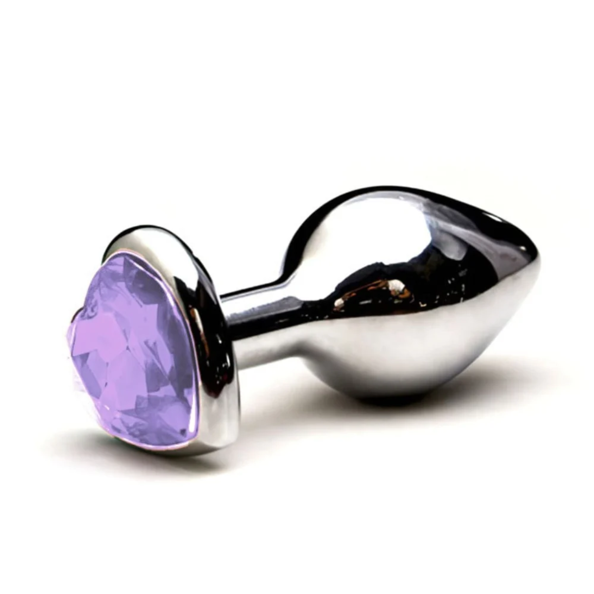 Plug Anal Metal Coração Tamanho Grande Cor Roxo - Vibe Toys