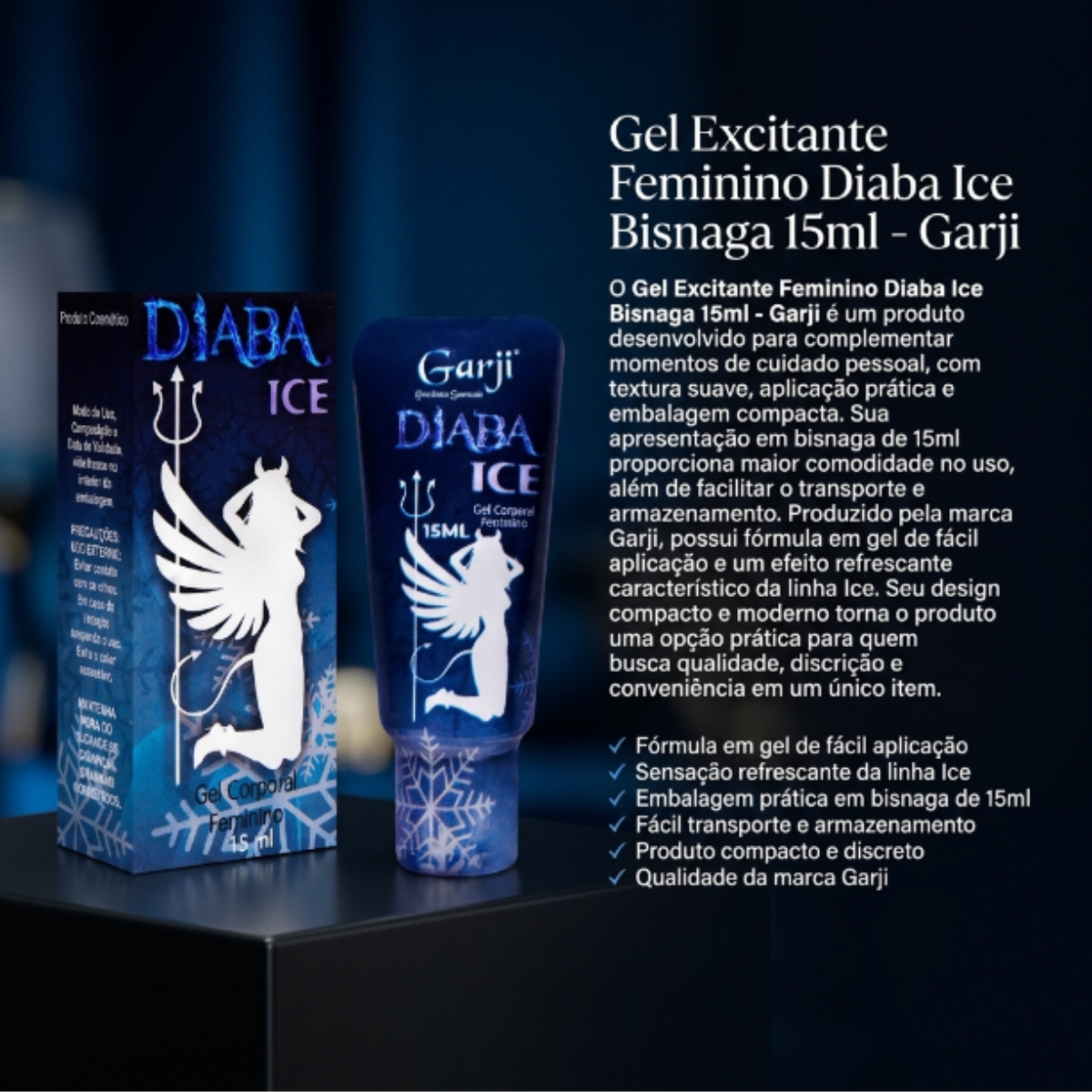 Gel Excitante Feminino Diaba Ice Bisnaga 15ml - Garji