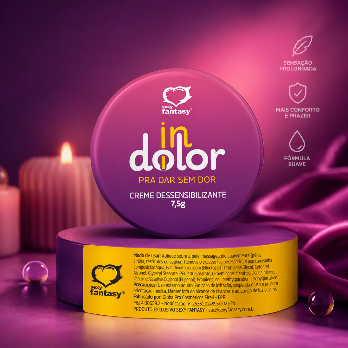 Creme Dessensibilizante Anal Indolor 7,5g - Sexy Fantasy