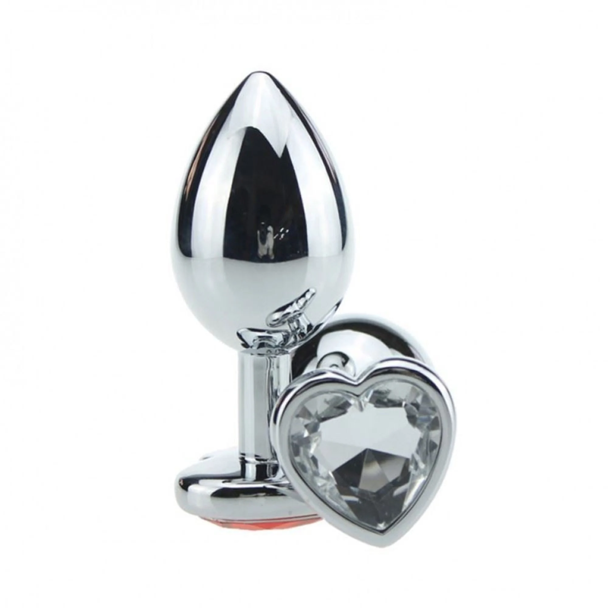 Plug Anal Coração Metal Tamanho Médio - Vibe Toys cor: transparente