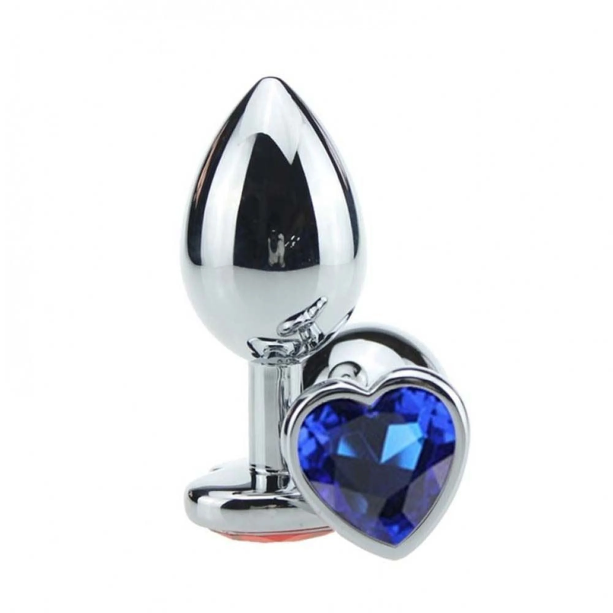 Plug Anal Coração Metal Tamanho Médio - Vibe Toys cor: azul